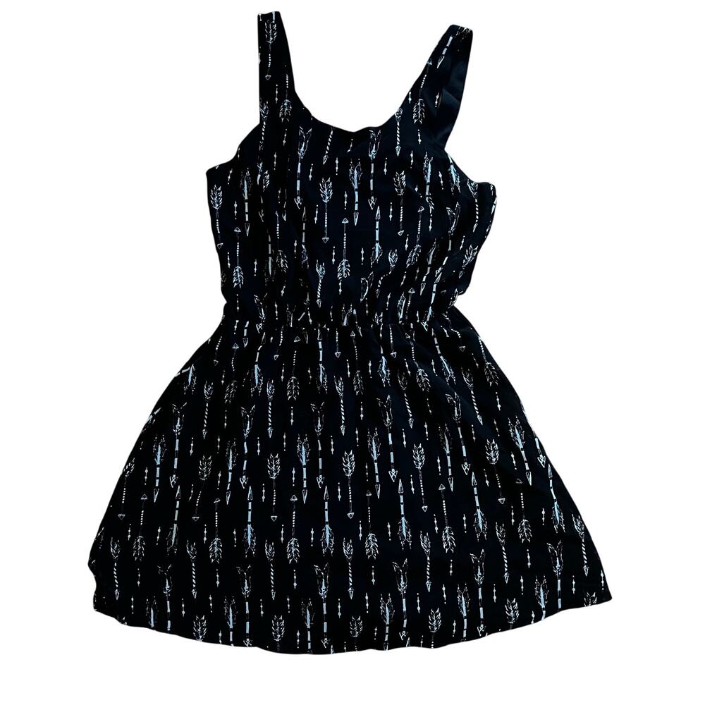 H&M Divided Black Tank Top Dress with White Arrow Print | 6